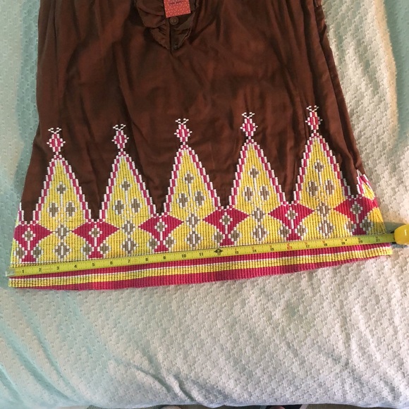 Tory Burch Brown Pink Yellow Sleeveless Tunic NWT - Picture 12 of 14